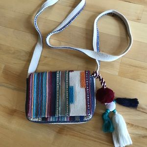 Steven Cloth and Beaded Crossbody Bag